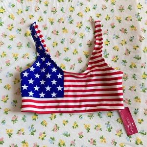 BNWT 4th of July bikini top with cage back ❤️🤍💙